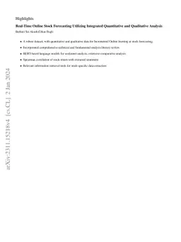 Real-Time Online Stock Forecasting Utilizing Integrated Quantitative and
  Qualitative Analysis