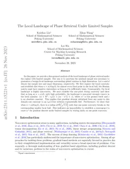 The Local Landscape of Phase Retrieval Under Limited Samples