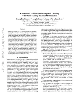 Controllable Expensive Multi-objective Learning with Warm-starting
  Bayesian Optimization