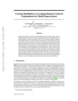Concept Distillation: Leveraging Human-Centered Explanations for Model
  Improvement