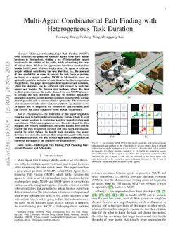 Multi-Agent Combinatorial Path Finding with Heterogeneous Task Duration