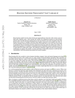 Having Second Thoughts? Let's hear it