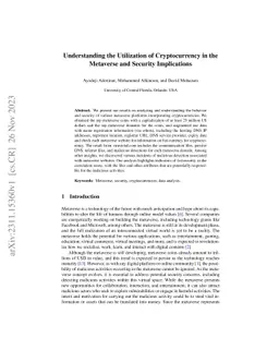 Understanding the Utilization of Cryptocurrency in the Metaverse and
  Security Implications