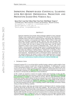 KOPPA: Improving Prompt-based Continual Learning with Key-Query
  Orthogonal Projection and Prototype-based One-Versus-All