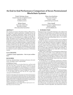An End-to-End Performance Comparison of Seven Permissioned Blockchain
  Systems