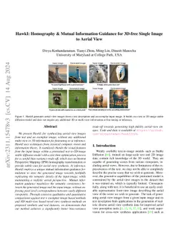 HawkI: Homography & Mutual Information Guidance for 3D-free Single Image
  to Aerial View