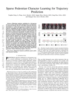 Sparse Pedestrian Character Learning for Trajectory Prediction