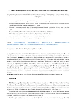 A Novel Human-Based Meta-Heuristic Algorithm: Dragon Boat Optimization