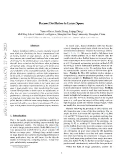 Dataset Distillation in Latent Space