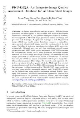 PKU-I2IQA: An Image-to-Image Quality Assessment Database for AI
  Generated Images