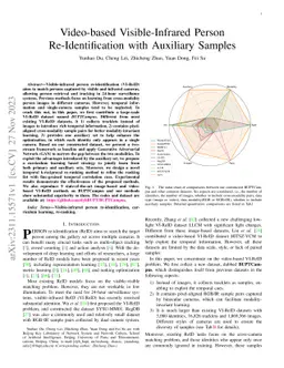 Video-based Visible-Infrared Person Re-Identification with Auxiliary
  Samples