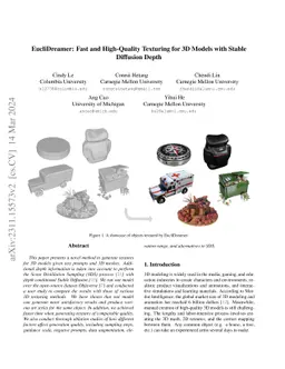 EucliDreamer: Fast and High-Quality Texturing for 3D Models with Stable
  Diffusion Depth