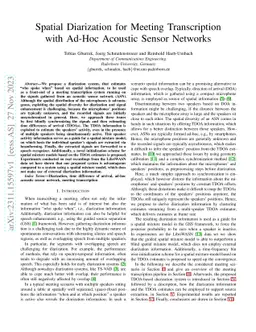 Spatial Diarization for Meeting Transcription with Ad-Hoc Acoustic
  Sensor Networks