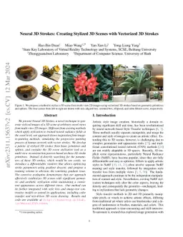 Neural 3D Strokes: Creating Stylized 3D Scenes with Vectorized 3D
  Strokes