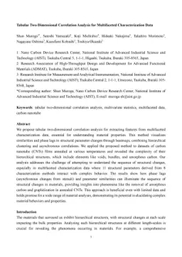 Tabular Two-Dimensional Correlation Analysis for Multifaceted
  Characterization Data