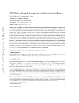 RISAM: Referring Image Segmentation via Mutual-Aware Attention Features