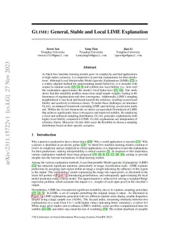 GLIME: General, Stable and Local LIME Explanation