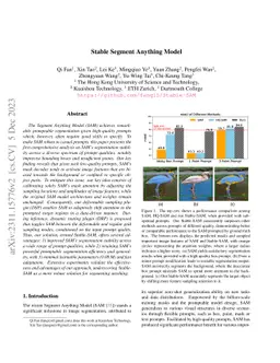 Stable Segment Anything Model