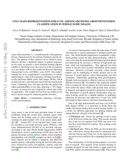 Cell Maps Representation For Lung Adenocarcinoma Growth Patterns
  Classification In Whole Slide Images