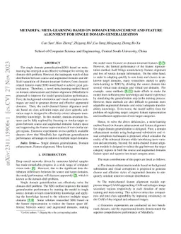 MetaDefa: Meta-learning based on Domain Enhancement and Feature
  Alignment for Single Domain Generalization