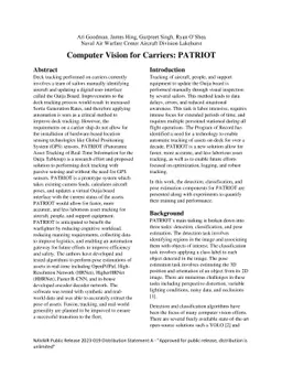Computer Vision for Carriers: PATRIOT