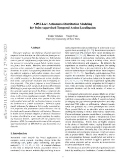 ADM-Loc: Actionness Distribution Modeling for Point-supervised Temporal
  Action Localization