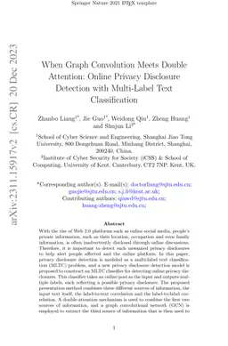When Graph Convolution Meets Double Attention: Online Privacy Disclosure
  Detection with Multi-Label Text Classification