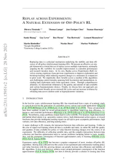 Replay across Experiments: A Natural Extension of Off-Policy RL