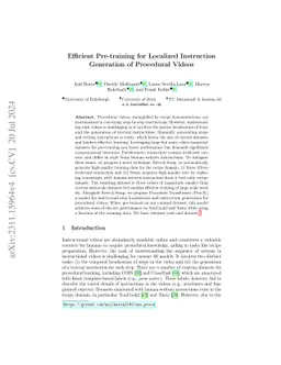 Efficient Pre-training for Localized Instruction Generation of Videos