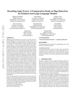 Decoding Logic Errors: A Comparative Study on Bug Detection by Students
  and Large Language Models