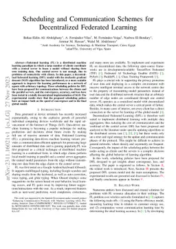 Scheduling and Communication Schemes for Decentralized Federated
  Learning