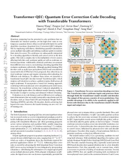Transformer-QEC: Quantum Error Correction Code Decoding with
  Transferable Transformers