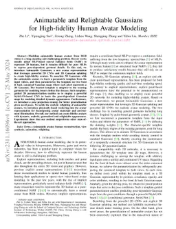 Animatable and Relightable Gaussians for High-fidelity Human Avatar
  Modeling