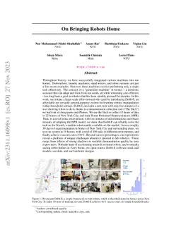 On Bringing Robots Home