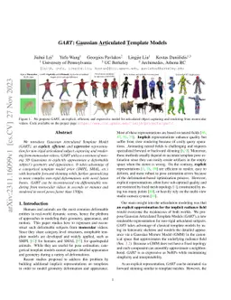 GART: Gaussian Articulated Template Models