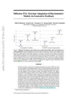 Diffusion-TTA: Test-time Adaptation of Discriminative Models via
  Generative Feedback