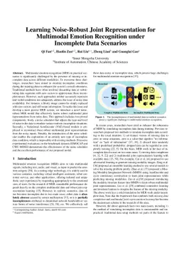 Learning Noise-Robust Joint Representation for Multimodal Emotion
  Recognition under Incomplete Data Scenarios