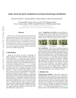 Sanity checks for patch visualisation in prototype-based image
  classification
