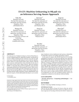 ERASER: Machine Unlearning in MLaaS via an Inference Serving-Aware
  Approach