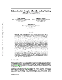 Estimating Post-Synaptic Effects for Online Training of Feed-Forward
  SNNs