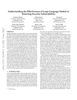 Understanding the Effectiveness of Large Language Models in Detecting
  Security Vulnerabilities