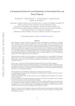 A Foundational Framework and Methodology for Personalized Early and
  Timely Diagnosis