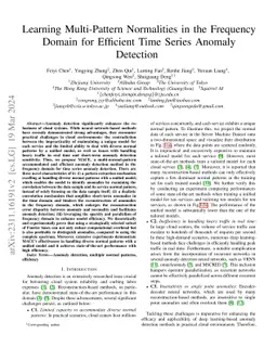 Learning Multi-Pattern Normalities in the Frequency Domain for Efficient
  Time Series Anomaly Detection
