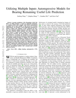 Utilizing Multiple Inputs Autoregressive Models for Bearing Remaining
  Useful Life Prediction