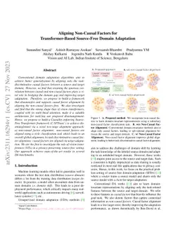 Aligning Non-Causal Factors for Transformer-Based Source-Free Domain
  Adaptation
