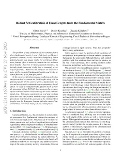 Robust Self-calibration of Focal Lengths from the Fundamental Matrix