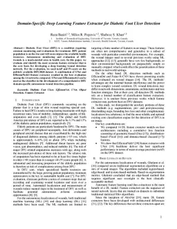 Domain-Specific Deep Learning Feature Extractor for Diabetic Foot Ulcer
  Detection