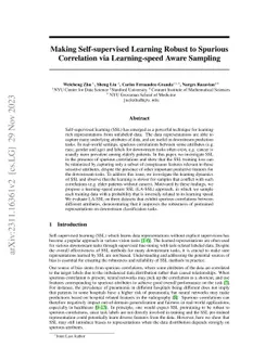 Making Self-supervised Learning Robust to Spurious Correlation via
  Learning-speed Aware Sampling