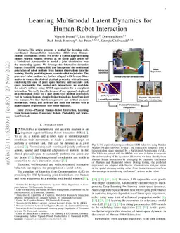 Learning Multimodal Latent Dynamics for Human-Robot Interaction