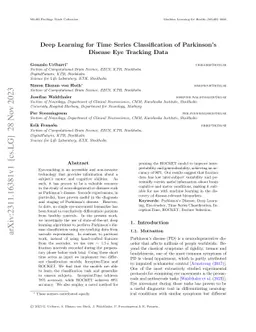 Deep Learning for Time Series Classification of Parkinson's Disease Eye
  Tracking Data